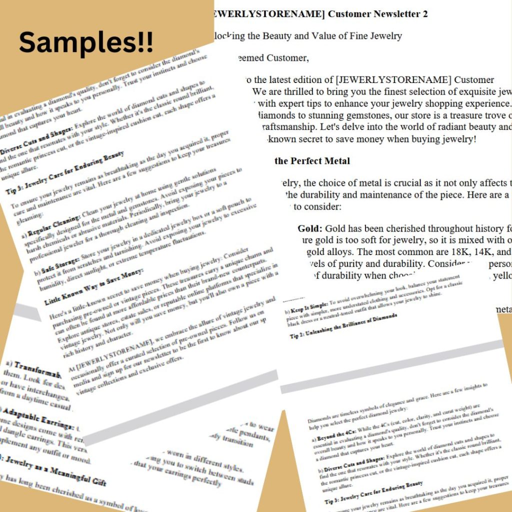 sales letters and newsletters
